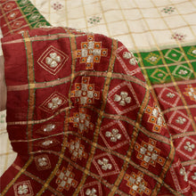 Load image into Gallery viewer, Sanskriti Vintage Indian Sarees Pure Silk Hand Beads Woven Gharchola Sari Fabric
