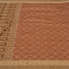 Sanskriti Vintage Brown Indian Sarees Pure Silk Hand Beaded Woven Sari Sustainable Fabric