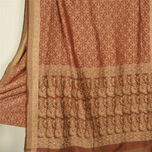 Load image into Gallery viewer, Sanskriti Vintage Brown Indian Sarees Pure Silk Hand Beaded Woven Sari Fabric
