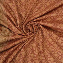 Load image into Gallery viewer, Sanskriti Vintage Brown Indian Sarees Pure Silk Hand Beaded Woven Sari Fabric
