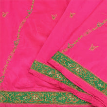 Load image into Gallery viewer, Sanskriti Vintage Hot Pink Indian Sarees Pure Silk Beaded Premium Sari Fabric
