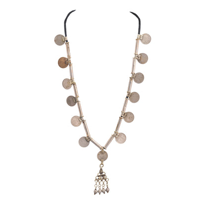 Sanskriti Vintage Indian 25 Paise Antique Matinee Dori Banjara Tribal Necklace