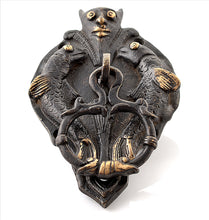 Load image into Gallery viewer, Antique Look Buddha Head Door Knocker Architectural Solid Brass
