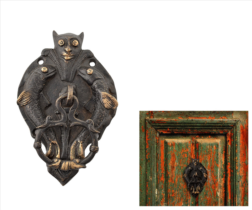 Antique Look Buddha Head Door Knocker Architectural Solid Brass
