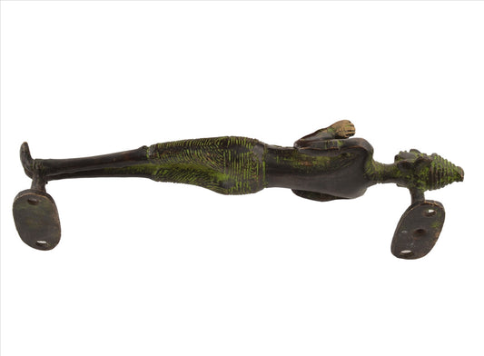 Sanskriti Vintage Antique Vintage Look Door Handle Sculpture Handcrafted Solid Brass Pulls