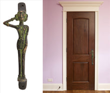 Load image into Gallery viewer, Antique Vintage Look Door Handle Handcrafted Sculpture Solid Brass Pulls
