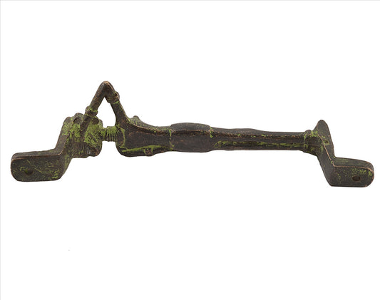 Sanskriti Vintage Antique Vintage Look Door Handle Handcrafted Sculpture Solid Brass Pulls