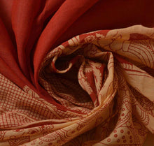 Load image into Gallery viewer, New Dupatta Long Scarf Pure Cotton Cream Red Hijab Printed Pattachitra Stole

