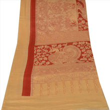 Load image into Gallery viewer, New Dupatta Long Scarf Pure Cotton Cream Red Hijab Printed Pattachitra Stole
