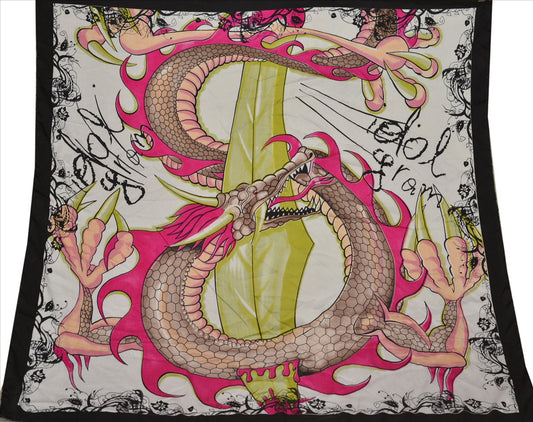 Sanskriti Vintage New Printed Head Scarf Women Ladies Neck Wrap Hijab Satin Silk Soft Floral Veil