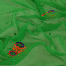 Load image into Gallery viewer, Sanskriti New Dupatta Long Scarf Chiffon Silk Green Hijab Embroidered Wrap Veil
