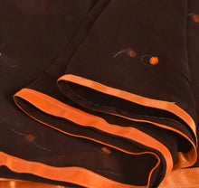 Load image into Gallery viewer, Sanskriti New Dupatta Long Scarf Chiffon Silk Brown Hijab Embroidered Wrap Veil
