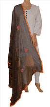 Load image into Gallery viewer, Sanskriti New Dupatta Long Scarf Chiffon Silk Brown Hijab Embroidered Wrap Veil
