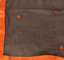 Load image into Gallery viewer, Sanskriti New Dupatta Long Scarf Chiffon Silk Brown Hijab Embroidered Wrap Veil
