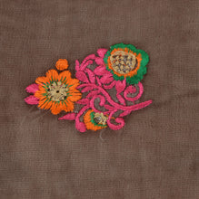 Load image into Gallery viewer, Sanskriti New Dupatta Long Scarf Chiffon Silk Brown Hijab Embroidered Wrap Veil
