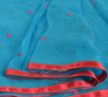 Load image into Gallery viewer, Sanskriti New Dupatta Long Scarf Chiffon Silk Blue Hijab Embroidered Wrap Veil
