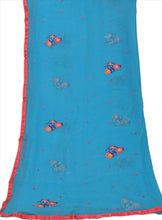 Load image into Gallery viewer, Sanskriti New Dupatta Long Scarf Chiffon Silk Blue Hijab Embroidered Wrap Veil
