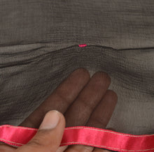 Load image into Gallery viewer, Sanskriti New Dupatta Long Scarf Chiffon Silk Black Hijab Embroidered Wrap Veil
