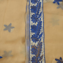 Load image into Gallery viewer, Sanskriti New Dupatta Long Scarf Chiffon Silk Cream Hijab Embroidered Wrap Veil
