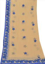 Load image into Gallery viewer, Sanskriti New Dupatta Long Scarf Chiffon Silk Cream Hijab Embroidered Wrap Veil
