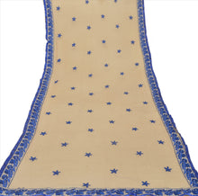 Load image into Gallery viewer, Sanskriti New Dupatta Long Scarf Chiffon Silk Cream Hijab Embroidered Wrap Veil
