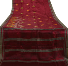 Load image into Gallery viewer, New Indian Saree Art Silk Embroidered Maroon Craft Fabric Sari With Blouse Piece
