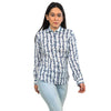 Sanskriti Vintage 100% Pure Cotton Casual Hand Block Printed Blue & White Full Sleeve Shirt