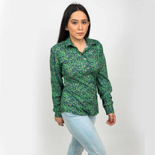 Load image into Gallery viewer, Sanskriti Green Printed Viscose Rayon Floral Casual Full Sleeves Shirts
