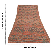 Load image into Gallery viewer, Sanskriti Vintage Peach Indian Sarees Moss Crepe Printed Sari Soft Craft Fabric
