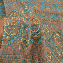 Load image into Gallery viewer, Sanskriti Vintage Blue Indian Sarees Moss Crepe Printed Sari 5YD Craft Fabric

