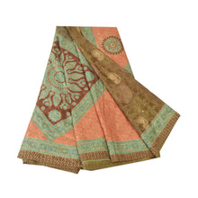 Load image into Gallery viewer, Sanskriti Vintage Indian Sarees Moss Crepe Printed Painted Sari 5YD Craft Fabric

