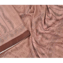 Load image into Gallery viewer, Sanskriti Vintage Peach Sarees Moss Crepe Printed Sari Floral Soft Craft Fabric
