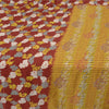 Sanskriti Vintage Mustard Sarees Moss Crepe Floral Printed Craft Sustainable Fabric Sari