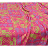 Sanskriti Vintage Pink Sarees Moss Crepe Floral Printed Craft Sustainable Fabric 5 Yard Sari