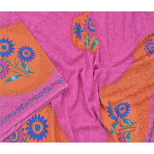 Load image into Gallery viewer, Sanskriti Vintage Pink Sarees Moss Crepe Floral Printed Craft Fabric Sari
