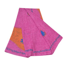 Load image into Gallery viewer, Sanskriti Vintage Pink Sarees Moss Crepe Floral Printed Craft Fabric Sari
