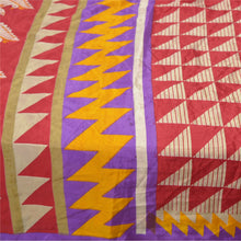 Load image into Gallery viewer, Sanskriti Vintage Red Sarees Moss Crepe Printed Craft Fabric 5 Yard Sari
