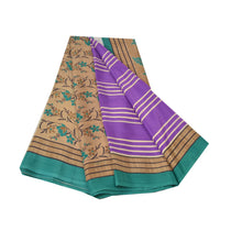 Load image into Gallery viewer, Sanskriti Vintage Purple Sarees Moss Crepe Floral Printed Craft Fabric Sari
