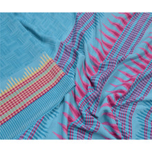 Load image into Gallery viewer, Sanskriti Vintage Blue Sarees Moss Crepe Geometric Printed Craft Fabric Sari
