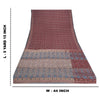 Sanskriti Vintage Dark Red Sarees Moss Crepe Floral Printed Craft Sustainable Fabric Sari
