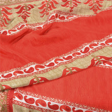 Load image into Gallery viewer, Sanskriti Vintage Red Sarees Moss Crepe Floral Printed Craft Fabric Sari

