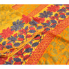 Sanskriti Vintage Yellow Sarees Moss Crepe Floral Printed Craft Sustainable Fabric Sari