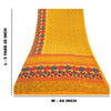 Sanskriti Vintage Yellow Sarees Moss Crepe Floral Printed Craft Sustainable Fabric Sari