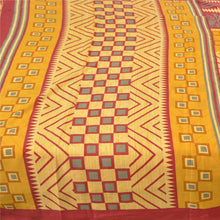 Load image into Gallery viewer, Sanskriti Vintage Mustard Sarees Indian Moss Crepe Printed Sari 5yd Craft Fabric
