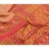 Sanskriti Vintage Peach Sarees Moss Crepe Printed Sari Soft Floral Craft Sustainable Fabric
