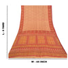 Sanskriti Vintage Peach Sarees Moss Crepe Printed Sari Soft Floral Craft Sustainable Fabric