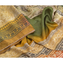 Load image into Gallery viewer, Sanskriti Vintage Multi Sarees Moss Crepe Printed Sari Floral 5yd Craft Fabric
