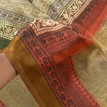 Load image into Gallery viewer, Sanskriti Vintage Multi Sarees Moss Crepe Printed Sari Floral 5yd Craft Fabric
