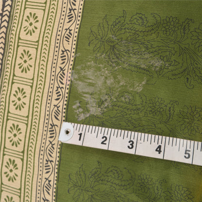 Sanskriti Vintage Multi Sarees Moss Crepe Printed Sari Floral 5yd Craft Sustainable Fabric