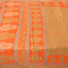 Sanskriti Vintage Orange Sarees Moss Crepe Printed Sari Soft Floral Craft Sustainable Fabric
